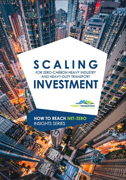 Scaling Investment: For Zero-Carbon Heavy Industry and Heavy-Duty Transport Front Cover