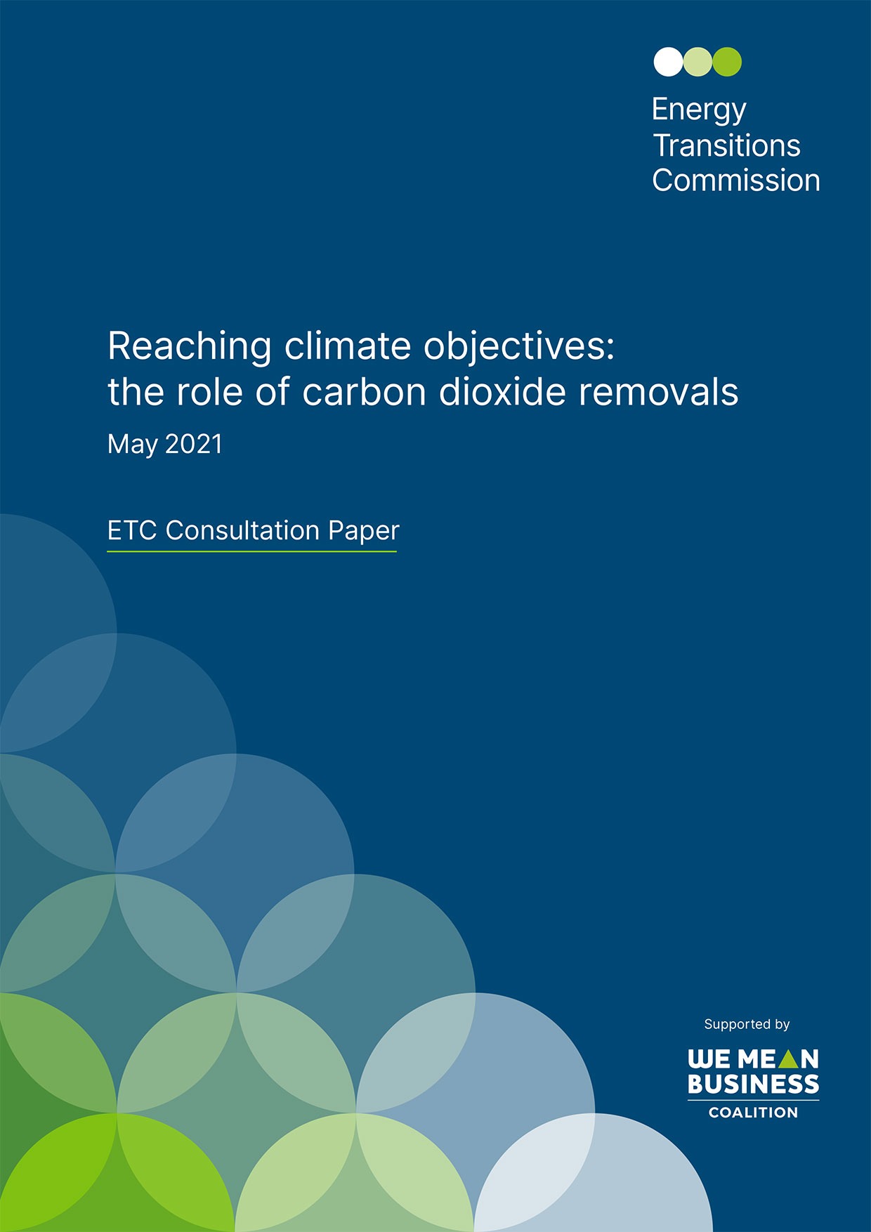 Reaching Climate Objectives: The Role of Carbon Dioxide Removals - Consultation Paper Front Cover