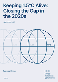 Keeping 1.5C Alive: Closing the Gap in the 2020s - Technical Annex Front Cover