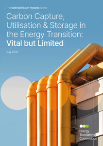 Report Front Cover - Carbon Capture, Utilisation & Storage in the Energy Transition: Vital but Limited