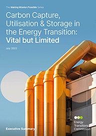 Report Front Cover - Carbon Capture, Utilisation & Storage in the Energy Transition: Vital but Limited