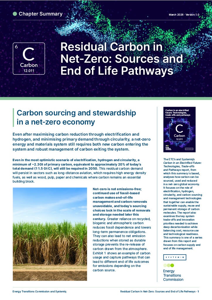 Residual carbon summary cover